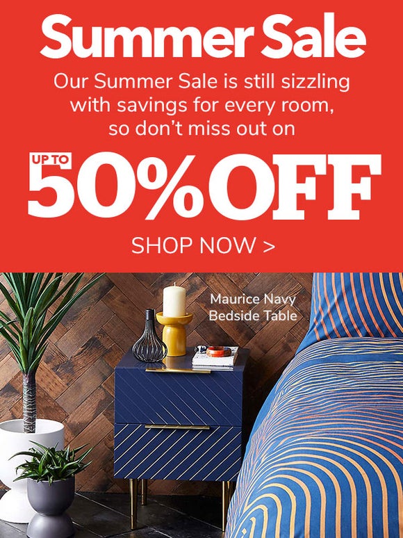 Summer sale up to 50% off >