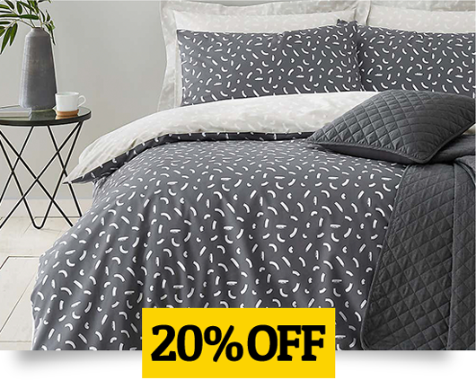 Dash Charcoal Duvet Cover Set