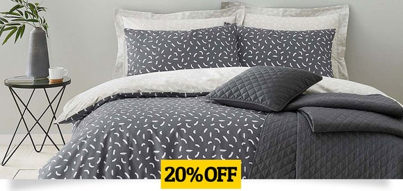 Dash Charcoal Duvet Cover Set