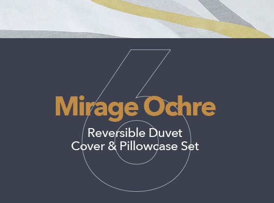 Mirage Ochre Reversible Duvet Cover and Pillowcase Set