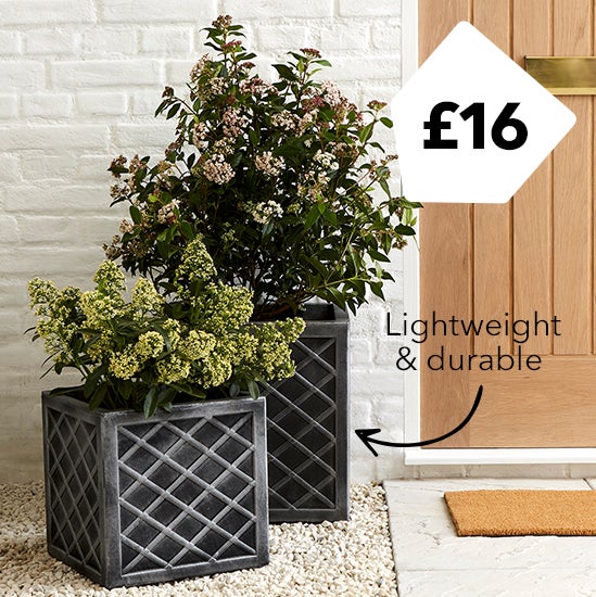 Square Grey Large Lazio Planter