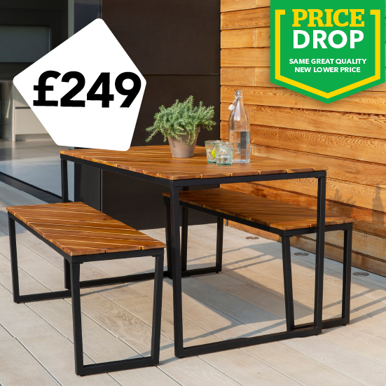 Elements 4 Seater Compact Wooden Dining Set