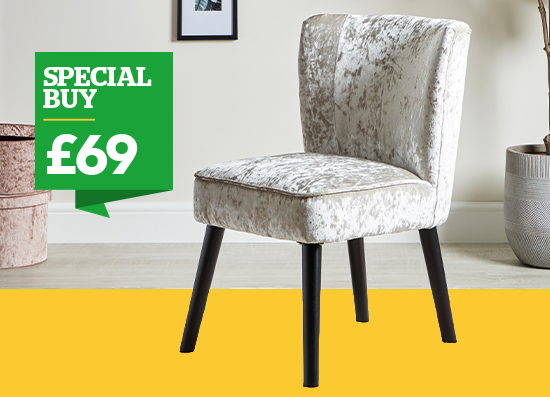 Ella Silver Crushed Velvet Chair