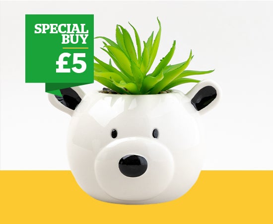 Artificial Plant in Teddy Bear Pot