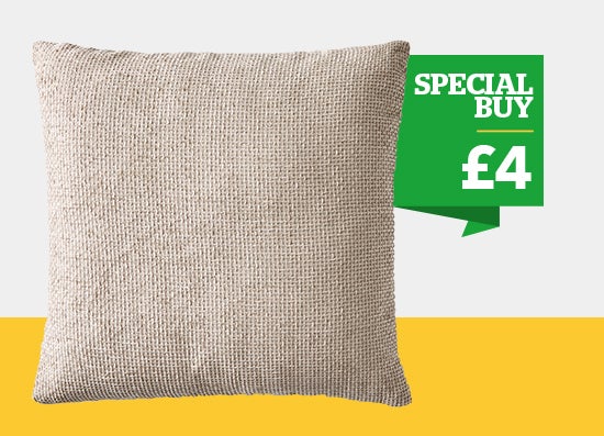 Hopsack Chenille 40cm Cushion Natural