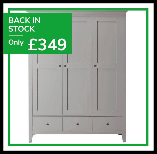 Lynton Triple Grey Wardrobe