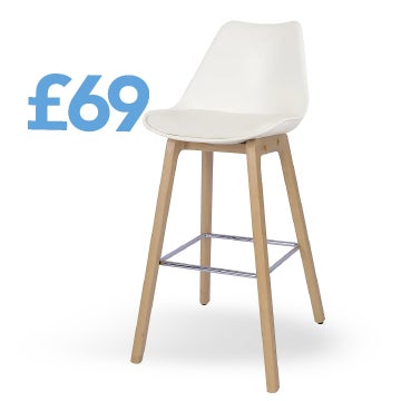 Erik Bar Stool with White Back