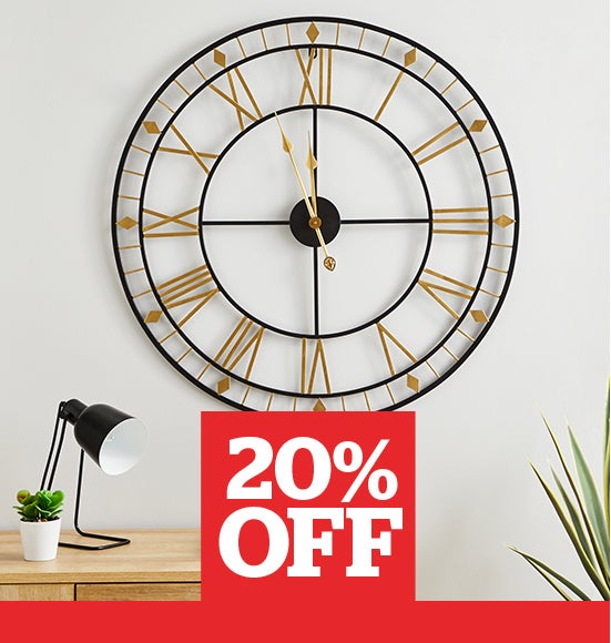 Brass Skeleton 80cm Wall Clock Gold