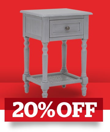 Lucy Cane Grey Nightstand