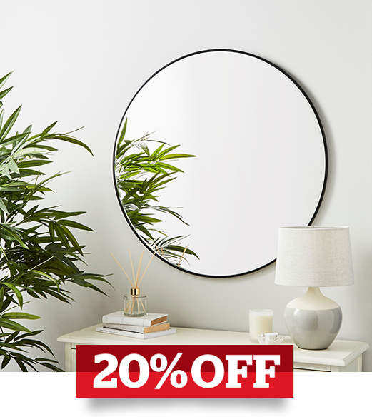 Apartment Circular Mirror 80cm Black