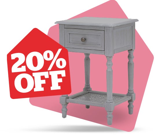 Lucy Grey 1 Drawer Bedside Table