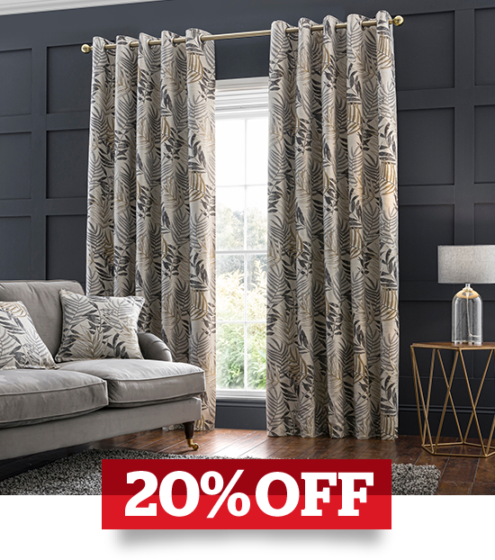 Zen Blue Jacquard Eyelet Curtains