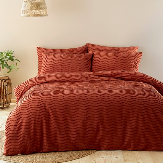 Arlo Terracotta 100% Cotton Duvet Cover Set