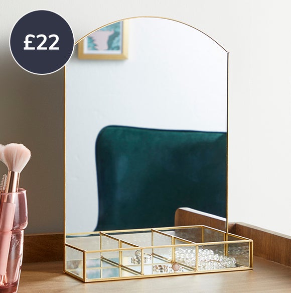 Gold Trim Dressing Table Mirror