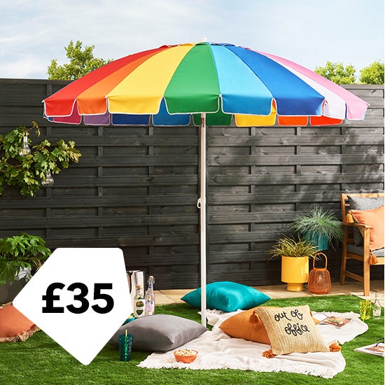 2.5m Rainbow Tilt Beach Parasol