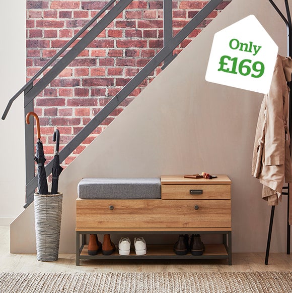 Fulton Oak Effect Storage Bench