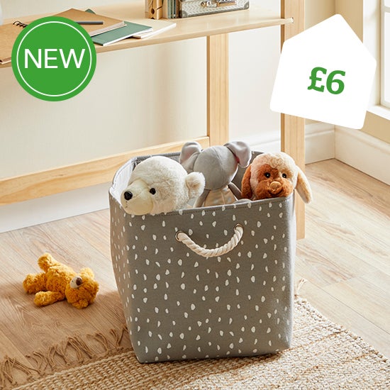 Dotty Storage Basket Grey