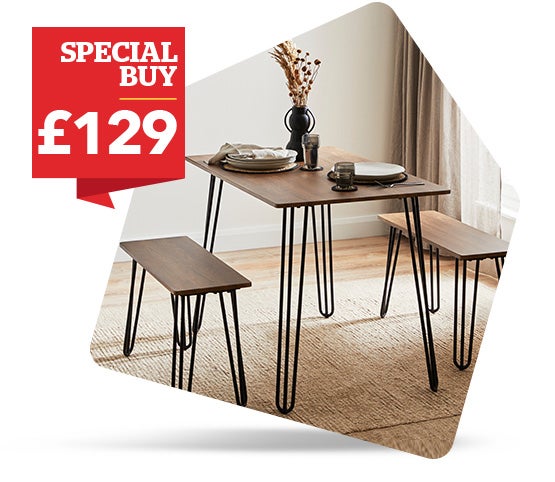 Bella Dining Table and Bench Set