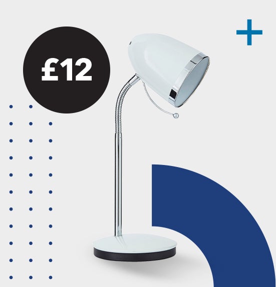 Tate White and Chrome Desk Lamp