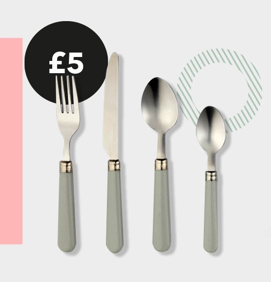 Grey 16 Piece Cutlery Set