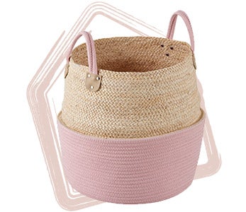 Maize Cotton Rope Basket Pink