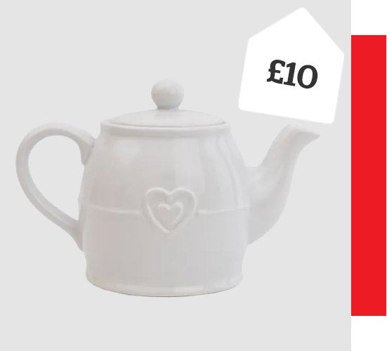 Hearts White Teapot