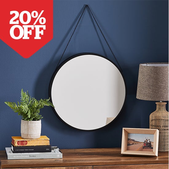 Round Hanging Chain Wall Mirror