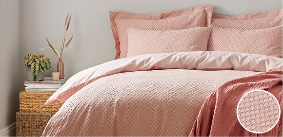 Trending Bedding Aubrey Blush 100% Cotton Duvet Cover and Pillowcase Set