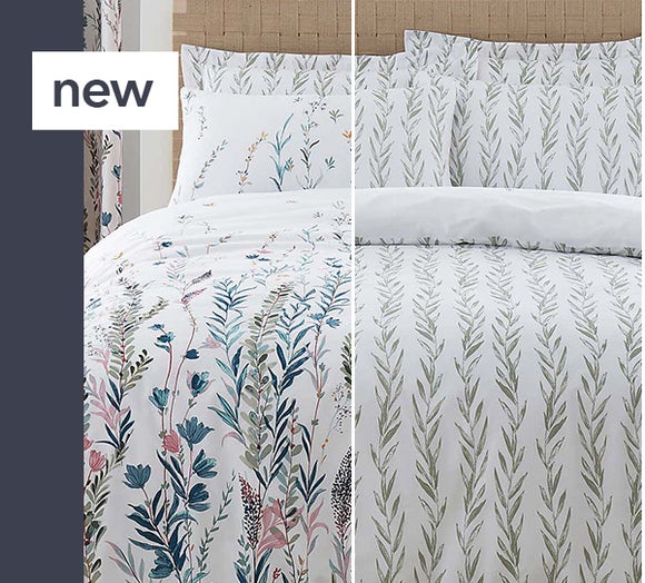 Trending Bedding Whimsical Botanical Green 100% Cotton Reversible Duvet Cover and Pillowcase Set