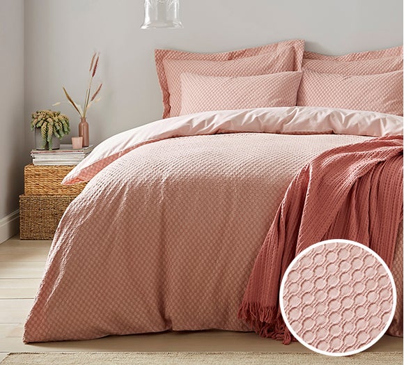 Trending Bedding Aubrey Blush 100% Cotton Duvet Cover and Pillowcase Set