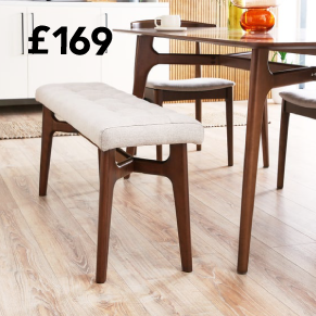 Elements Alva Dining Bench Natural Fabric