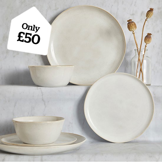 Amalfi White 12 Piece Dinner Set