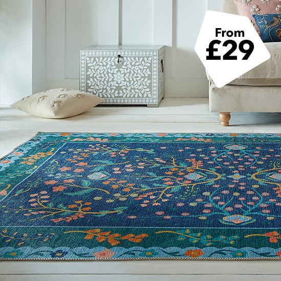 PractiRug Sabrina Floral Washable Rug