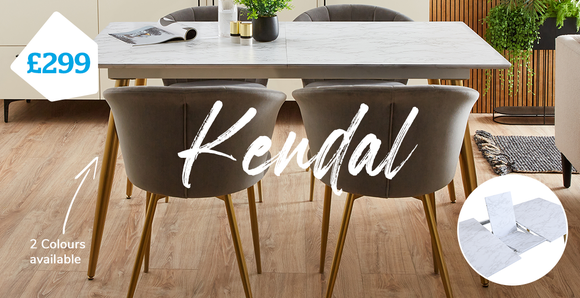 Kendall Faux Marble Extending Dining Table