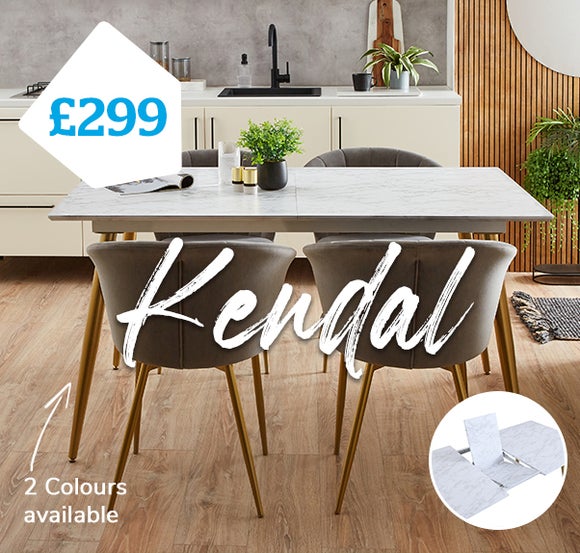 Kendall Faux Marble Extending Dining Table