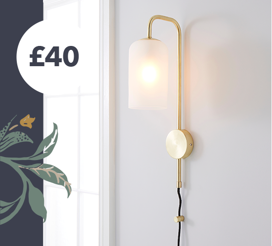 Palazzo Gold Effect Easy Fit Plug In Wall Light