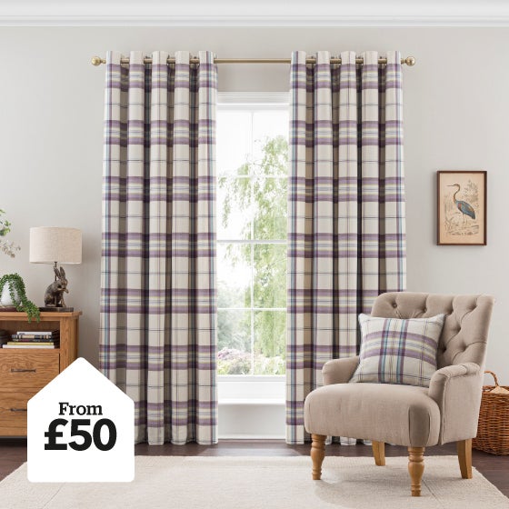 Henley Mauve Eyelet Curtains