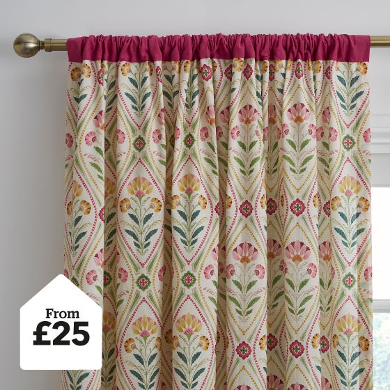 Fiorella Contrast Slot Top Unlined Curtains