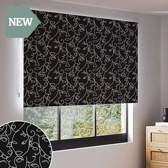 Faces Blackout Roller Blind