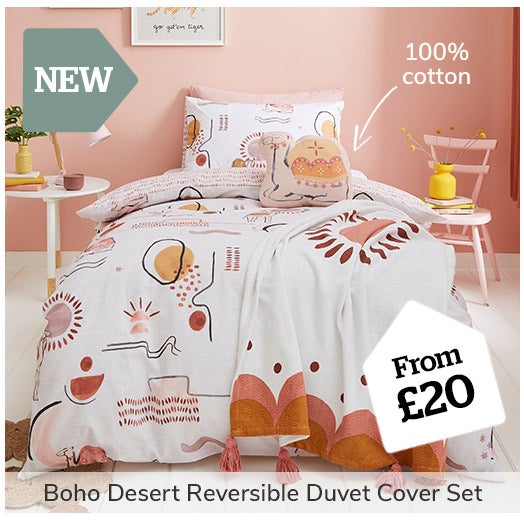 Boho Desert 100% Cotton Duvet Cover and Pillowcase Set