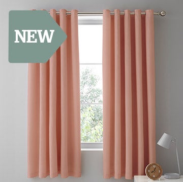 Mini Waffle Terracotta Blackout Eyelet Curtains