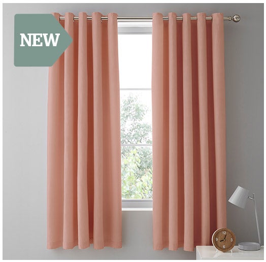 Mini Waffle Terracotta Blackout Eyelet Curtains