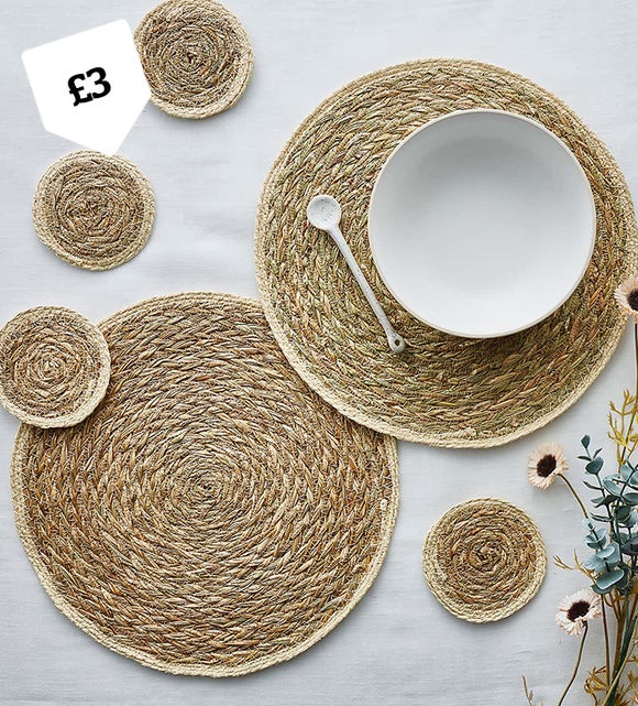 Set Of 4 Grass Braid Coasters