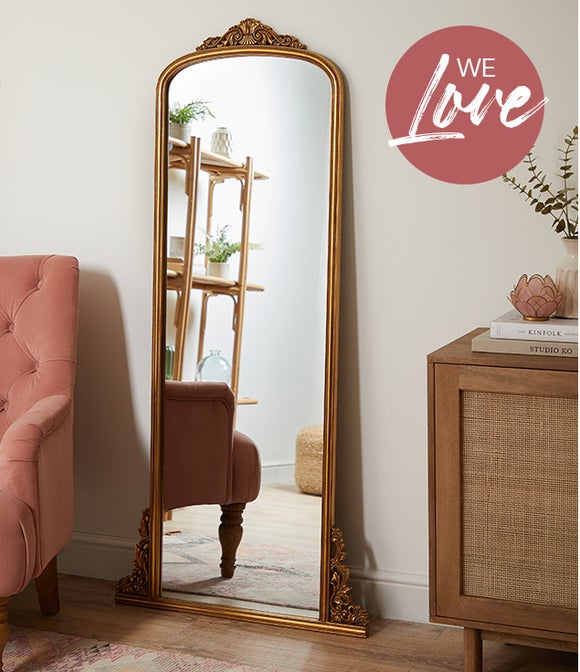 Pretty Boho Decorative Gold Leaner Mirror 70cm x 150cm £240