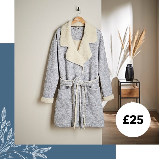 Jersey Sherpa Bonded Dressing Gown