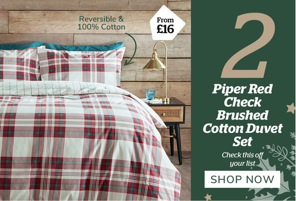 Piper Red Check Brushed Cotton Duvet Set