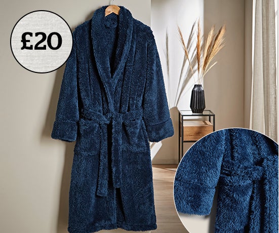 Teddy Bear So Soft Navy Dressing Gown