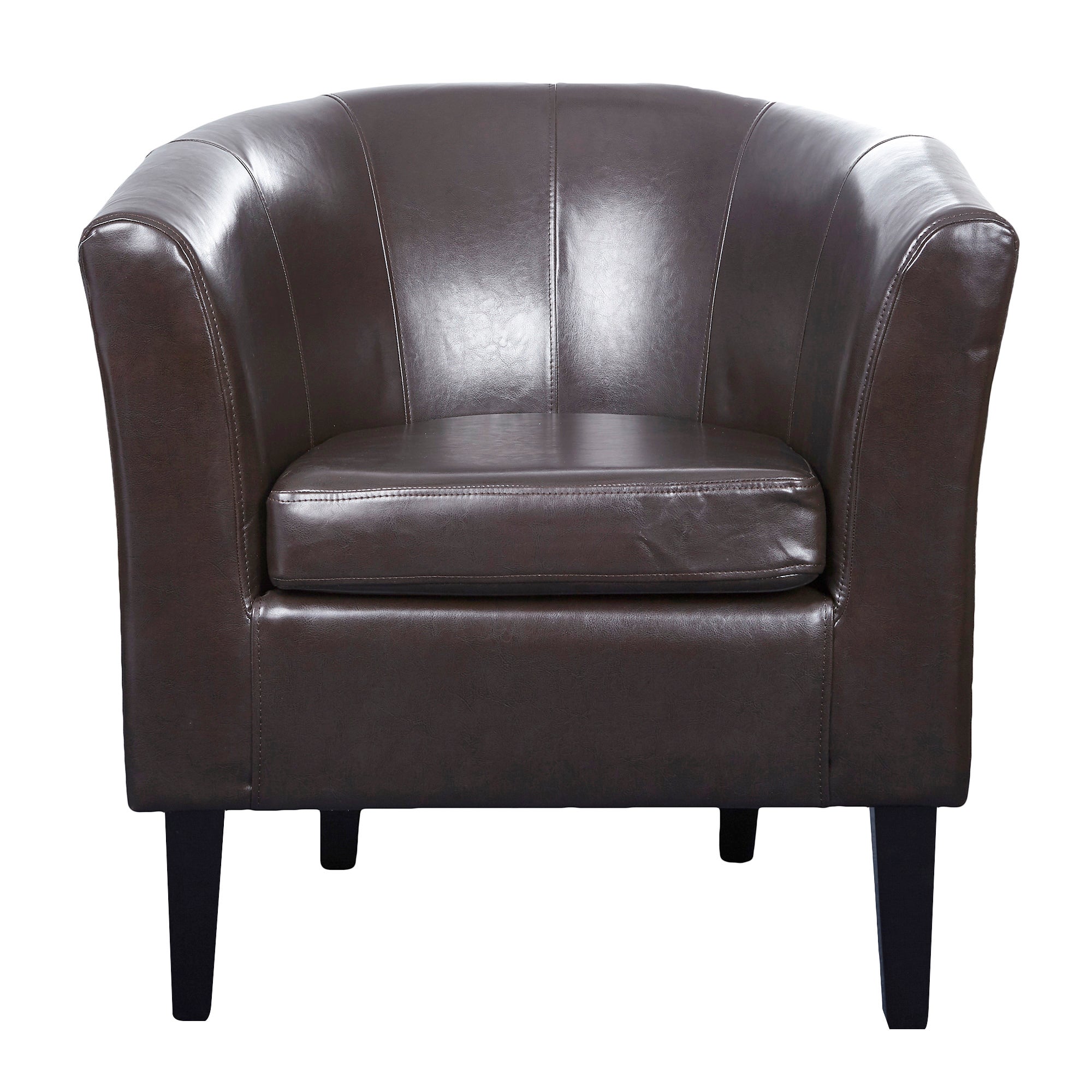 Milan Leather Faced Tub Chair | Dunelm