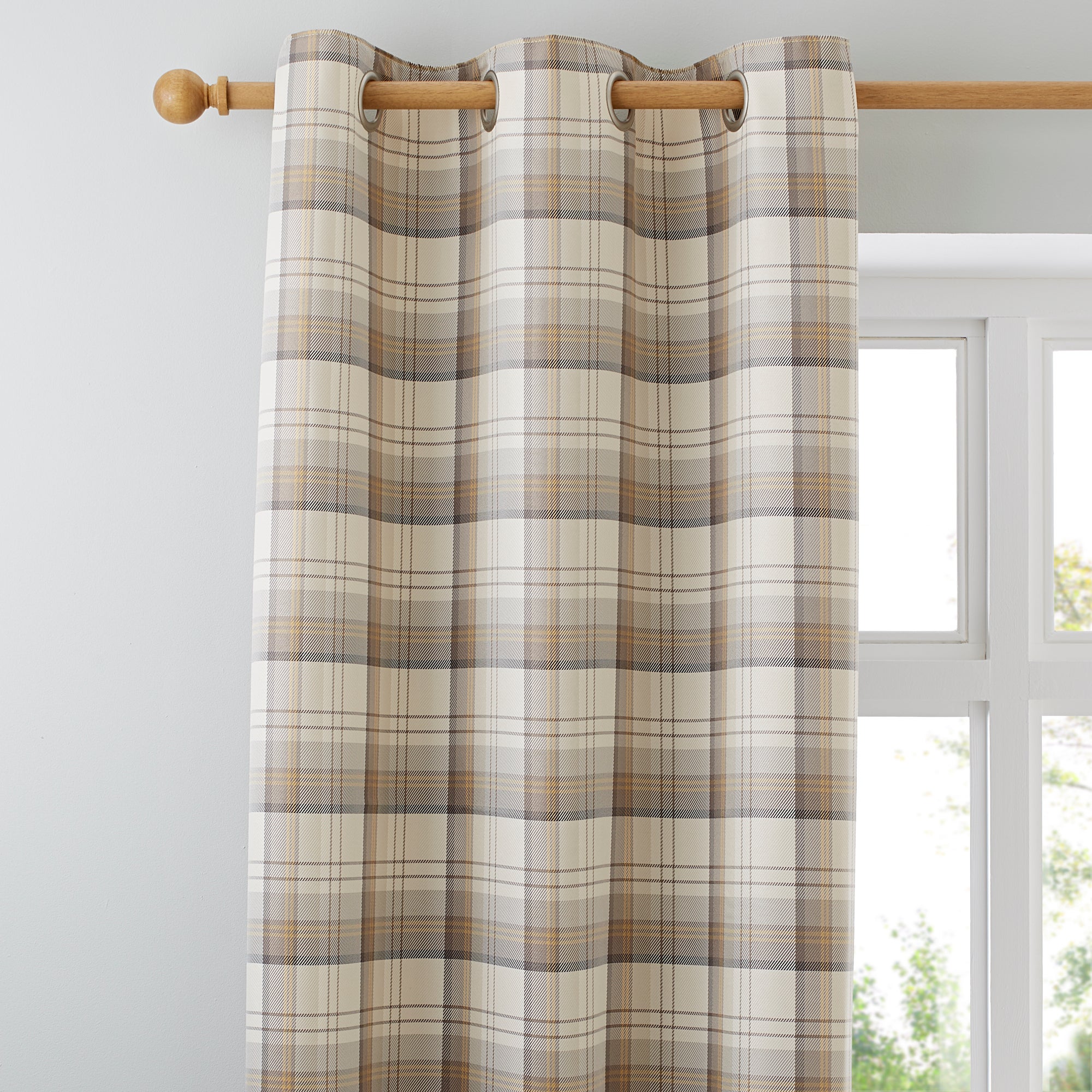 Balmoral Ochre Lined Eyelet Curtains | Dunelm