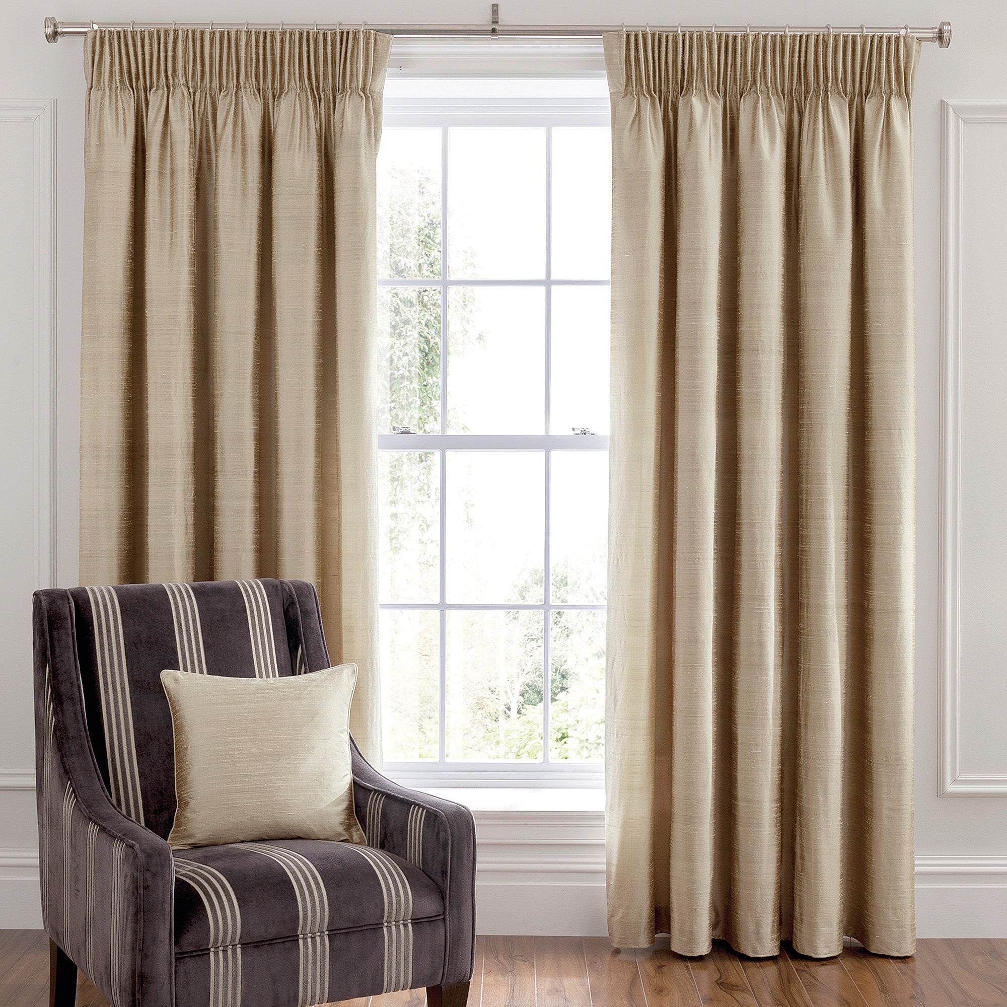 Dorma Beresford Champagne Lined Pencil Pleat Curtains | Dunelm
